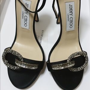 Jimmy Choo  lack crystal Tamsyn Satin strap Sandal